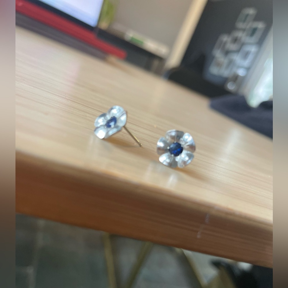 Sapphire Sterling silver earrings